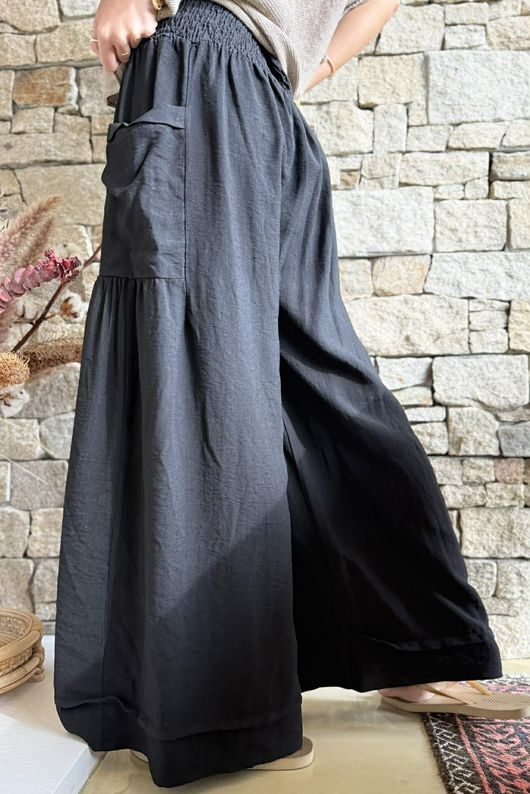 Basso Shirring Sailor Pant Black